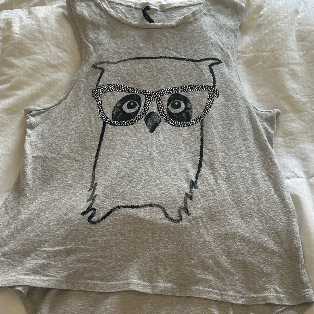 Gray Owl Graphic Tank Top 😎